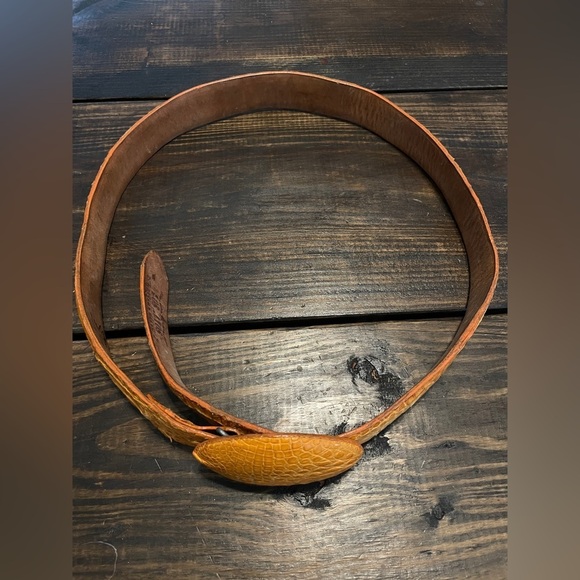 Los Altos Buttercup Genuine Crocodile Belt men’s size 38 - Picture 3 of 7